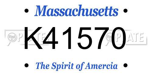 K41570 Massachusetts License Plate