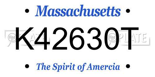K42630T Massachusetts License Plate