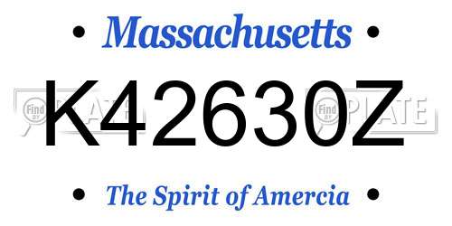 K42630Z Massachusetts License Plate
