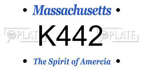 K442 Massachusetts License Plate