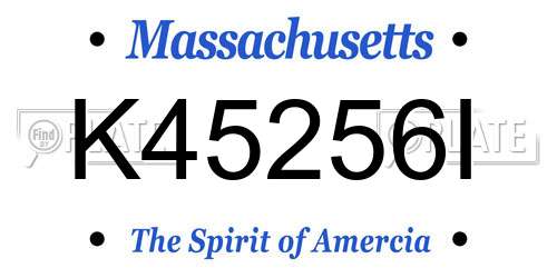 K45256I Massachusetts License Plate