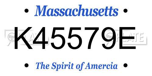 K45579E Massachusetts License Plate