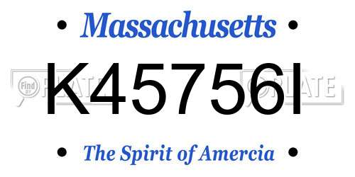 K45756I Massachusetts License Plate