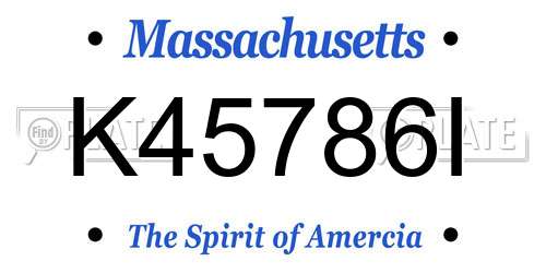 K45786I Massachusetts License Plate