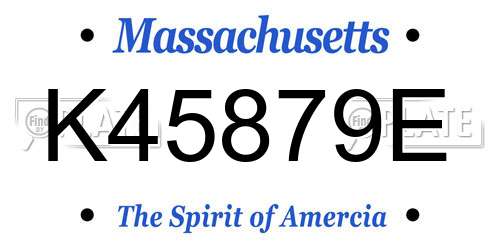 K45879E Massachusetts License Plate