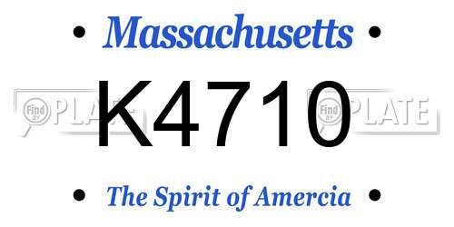 K4710 Massachusetts License Plate