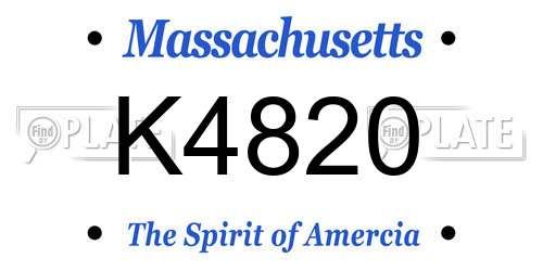 K4820 Massachusetts License Plate