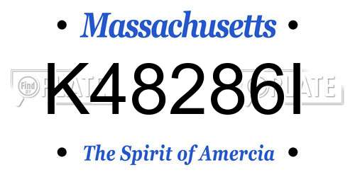 K48286I Massachusetts License Plate