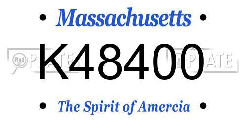 K48400 Massachusetts License Plate