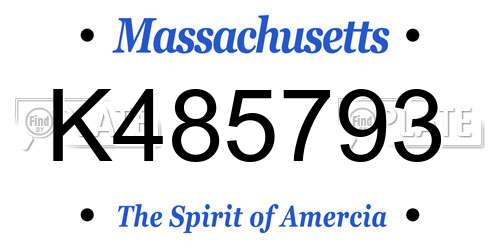 K485793 Massachusetts License Plate