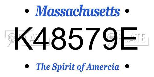 K48579E Massachusetts License Plate