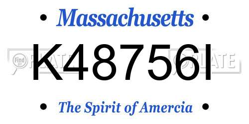 K48756I Massachusetts License Plate