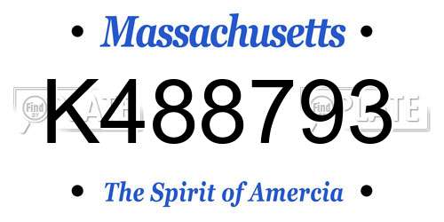 K488793 Massachusetts License Plate