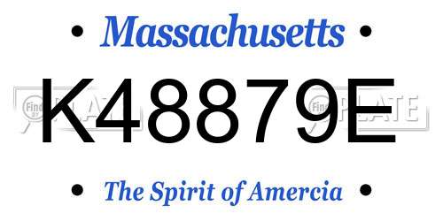 K48879E Massachusetts License Plate