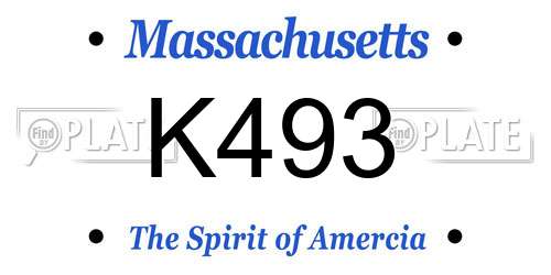 K493 Massachusetts License Plate