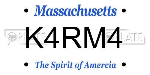 K4RM4 Massachusetts License Plate