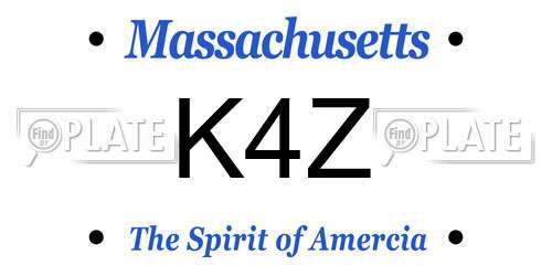 K4Z Massachusetts License Plate