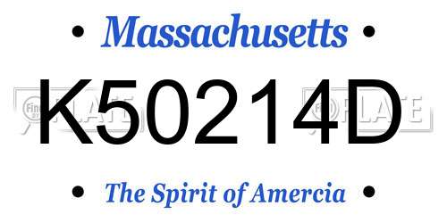 K50214D Massachusetts License Plate