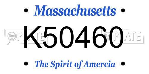 K50460 Massachusetts License Plate