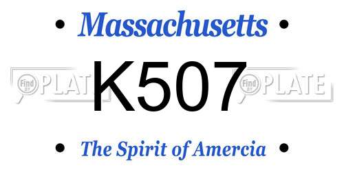 K507 Massachusetts License Plate