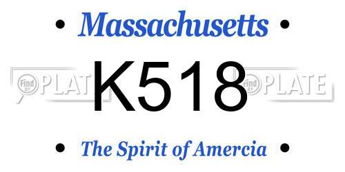 K518 Massachusetts License Plate