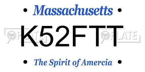 K52FTT Massachusetts License Plate