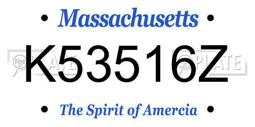 K53516Z Massachusetts License Plate