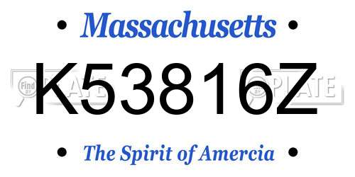 K53816Z Massachusetts License Plate