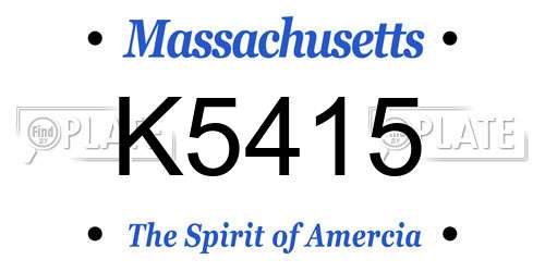 K5415 Massachusetts License Plate