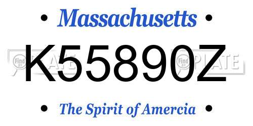 K55890Z Massachusetts License Plate