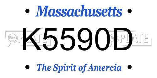 K5590D Massachusetts License Plate