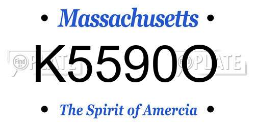 K5590O Massachusetts License Plate