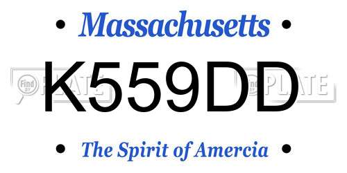 K559DD Massachusetts License Plate