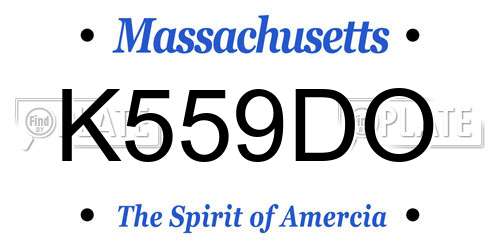 K559DO Massachusetts License Plate