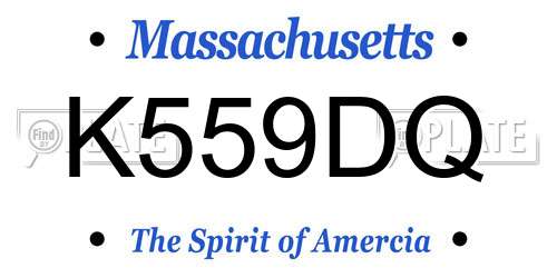 K559DQ Massachusetts License Plate