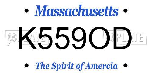 K559OD Massachusetts License Plate