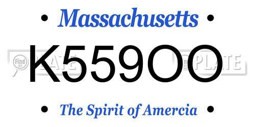K559OO Massachusetts License Plate