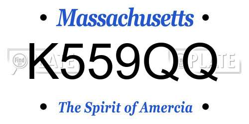 K559QQ Massachusetts License Plate