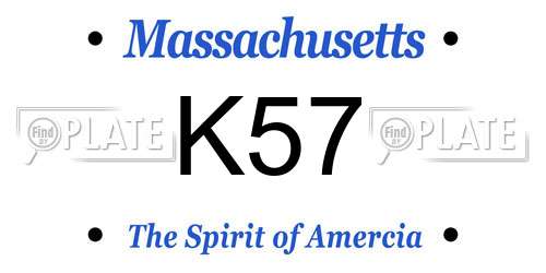 K57 Massachusetts License Plate