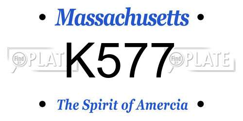 K577 Massachusetts License Plate