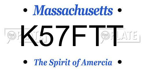 K57FTT Massachusetts License Plate