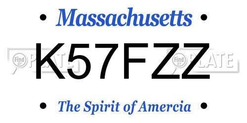 K57FZZ Massachusetts License Plate