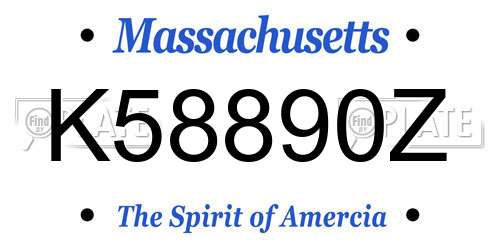 K58890Z Massachusetts License Plate