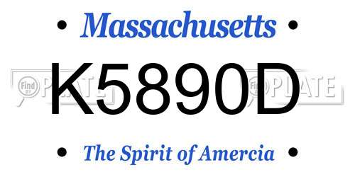 K5890D Massachusetts License Plate