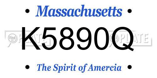 K5890Q Massachusetts License Plate