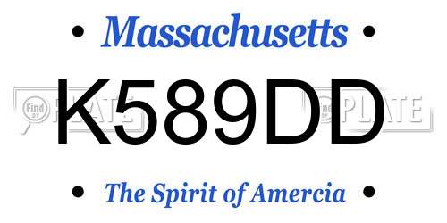 K589DD Massachusetts License Plate
