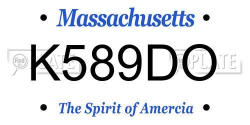 K589DO Massachusetts License Plate