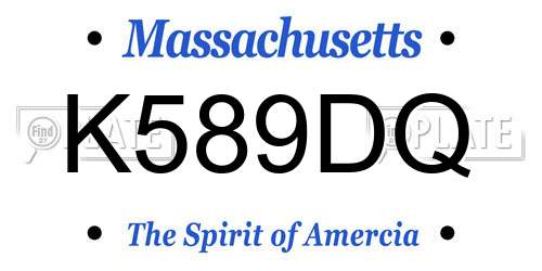 K589DQ Massachusetts License Plate
