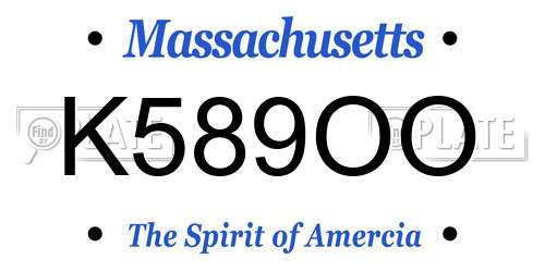 K589OO Massachusetts License Plate