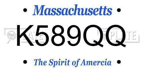 K589QQ Massachusetts License Plate